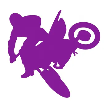 Samolepící dekorace Motorka 033 levá motokros (14 - fialová) SAMOLEPKA NA AUTO, NÁLEPKA, FÓLIE, POLEP, TUNING, VLASTNÍ TEXT, TISK, AUTOSAMOLEPKY.cz, POLEPY, OBRÁZEK, LOGO, 3D STICKERS