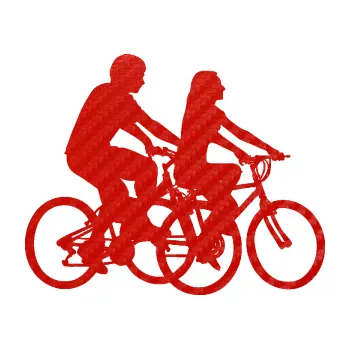 Samolepicí dekorace na vozidlo Cyklisté 001 pravá pár (53 - 3D karbon červený) SAMOLEPKA NA AUTO, NÁLEPKA, FÓLIE, POLEP, TUNING, VLASTNÍ TEXT, TISK, AUTOSAMOLEPKY.cz, POLEPY, OBRÁZEK, LOGO, 3D STICKERS