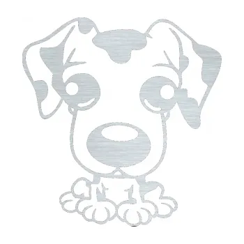 Polep vozidla SAMOLEPKA Pes 055 pravá malý dalmatin (61 - škrábaný hliník) NA AUTO, NÁLEPKA, FÓLIE, POLEP, TUNING, VLASTNÍ TEXT, TISK, AUTOSAMOLEPKY.cz, POLEPY, OBRÁZEK, LOGO, SAMOLEPKY