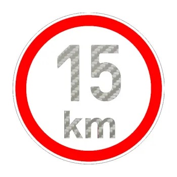 samolepka Maximální rychlost 15km - nejvyšší konstrukční rychlost (52 - 3D karbon stříbrný) SAMOLEPKA NA AUTO, NÁLEPKA, FÓLIE, POLEP, TUNING, VLASTNÍ TEXT, TISK, AUTOSAMOLEPKY.cz, POLEPY, OBRÁZEK, LOGO, 3D STICKERS