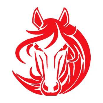 Samolepící dekorace SAMOLEPKA Kůň 043 pravá (10 - červená) NA AUTO, NÁLEPKA, FÓLIE, POLEP, TUNING, VLASTNÍ TEXT, TISK, AUTOSAMOLEPKY.cz, POLEPY, OBRÁZEK, LOGO, SAMOLEPKY