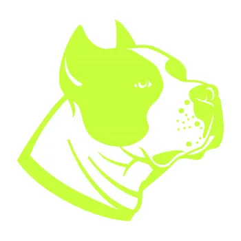 Polep vozidla SAMOLEPKA Pes 081 pravá Stafordširský bulteriér (27 - limetová) NA AUTO, NÁLEPKA, FÓLIE, POLEP, TUNING, VLASTNÍ TEXT, TISK, AUTOSAMOLEPKY.cz, POLEPY, OBRÁZEK, LOGO, SAMOLEPKY