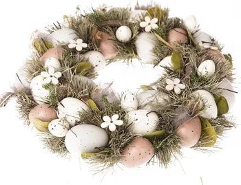 Velikonoční dekorace Dakls Pavia závěsný věnec s vajíčky 31 cm