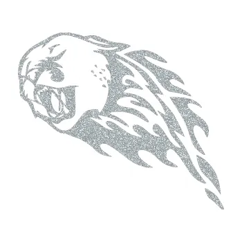 Samolepicí dekorace na vozidlo Animal flames 083 levá puma (91 - Ultra Metalic stříbrná metalíza) SAMOLEPKA NA AUTO, NÁLEPKA, FÓLIE, POLEP, TUNING, VLASTNÍ TEXT, TISK, AUTOSAMOLEPKY.cz, POLEPY, OBRÁZEK, LOGO, 3D STICKERS