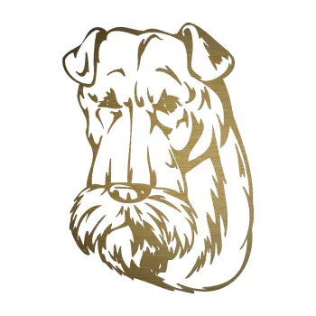 Polep vozidla SAMOLEPKA Pes 006 levá Knírač (64 - škrábaný kov zlatý) NA AUTO, NÁLEPKA, FÓLIE, POLEP, TUNING, VLASTNÍ TEXT, TISK, AUTOSAMOLEPKY.cz, POLEPY, OBRÁZEK, LOGO, SAMOLEPKY