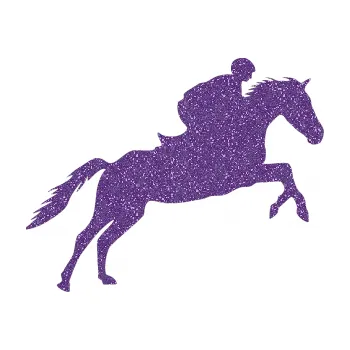 Samolepící dekorace Kůň 019 pravá jezdec v sedle (87 - Ultra Metalic fialová) SAMOLEPKA NA AUTO, NÁLEPKA, FÓLIE, POLEP, TUNING, VLASTNÍ TEXT, TISK, AUTOSAMOLEPKY.cz, POLEPY, OBRÁZEK, LOGO, 3D STICKERS