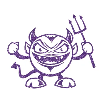 Samolepicí dekorace na vozidlo Devil pravá čertík s vidlemi (87 - Ultra Metalic fialová) SAMOLEPKA NA AUTO, NÁLEPKA, FÓLIE, POLEP, TUNING, VLASTNÍ TEXT, TISK, AUTOSAMOLEPKY.cz, POLEPY, OBRÁZEK, LOGO, 3D STICKERS