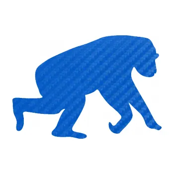 Samolepící dekorace SAMOLEPKA Opice 001 pravá (57 - 3D karbon modrý) NA AUTO, NÁLEPKA, FÓLIE, POLEP, TUNING, VLASTNÍ TEXT, TISK, AUTOSAMOLEPKY.cz, POLEPY, OBRÁZEK, LOGO, SAMOLEPKY