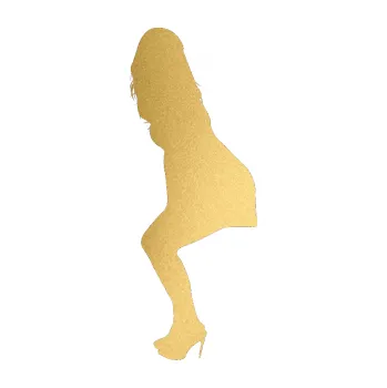 Polep vozidla Erotická žena 043 levá (43 - zlatá metalíza) SAMOLEPKA NA AUTO, NÁLEPKA, FÓLIE, POLEP, TUNING, VLASTNÍ TEXT, TISK, AUTOSAMOLEPKY.cz, POLEPY, OBRÁZEK, LOGO, 3D STICKERS