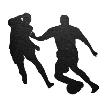 Samolepicí dekorace na vozidlo Fotbalista 045 pravá (63 - škrábaný kov černý) SAMOLEPKA NA AUTO, NÁLEPKA, FÓLIE, POLEP, TUNING, VLASTNÍ TEXT, TISK, AUTOSAMOLEPKY.cz, POLEPY, OBRÁZEK, LOGO, 3D STICKERS