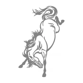 Samolepící dekorace SAMOLEPKA Kůň 053 levá výkop zadníma nohama (17 - šedá) NA AUTO, NÁLEPKA, FÓLIE, POLEP, TUNING, VLASTNÍ TEXT, TISK, AUTOSAMOLEPKY.cz, POLEPY, OBRÁZEK, LOGO, SAMOLEPKY