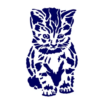 Samolepící dekorace SAMOLEPKA Koťátko 002 pravá (23 - tmavě modrá) NA AUTO, NÁLEPKA, FÓLIE, POLEP, TUNING, VLASTNÍ TEXT, TISK, AUTOSAMOLEPKY.cz, POLEPY, OBRÁZEK, LOGO, SAMOLEPKY