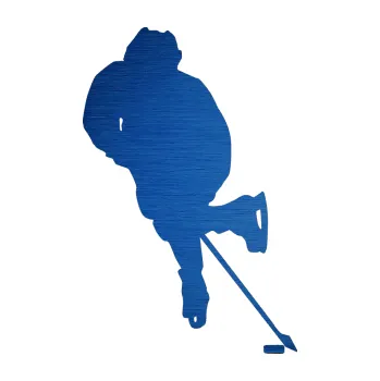 Samolepicí dekorace na vozidlo Hokejista 021 pravá (65 - škrábaný kov modrý) SAMOLEPKA NA AUTO, NÁLEPKA, FÓLIE, POLEP, TUNING, VLASTNÍ TEXT, TISK, AUTOSAMOLEPKY.cz, POLEPY, OBRÁZEK, LOGO, 3D STICKERS