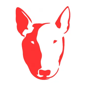 Polep vozidla Pes 145 levá anglický teriér (02 - světle červená) SAMOLEPKA NA AUTO, NÁLEPKA, FÓLIE, POLEP, TUNING, VLASTNÍ TEXT, TISK, AUTOSAMOLEPKY.cz, POLEPY, OBRÁZEK, LOGO, 3D STICKERS