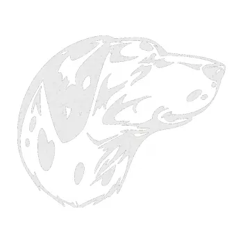 samolepka Pes 002 pravá Dalmatin (84 - Ultra Metalic bílá) SAMOLEPKA NA AUTO, NÁLEPKA, FÓLIE, POLEP, TUNING, VLASTNÍ TEXT, TISK, AUTOSAMOLEPKY.cz, POLEPY, OBRÁZEK, LOGO, 3D STICKERS