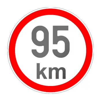 samolepka Maximální rychlost 95km - nejvyšší konstrukční rychlost (41 - grafitová metalíza) SAMOLEPKA NA AUTO, NÁLEPKA, FÓLIE, POLEP, TUNING, VLASTNÍ TEXT, TISK, AUTOSAMOLEPKY.cz, POLEPY, OBRÁZEK, LOGO, 3D STICKERS
