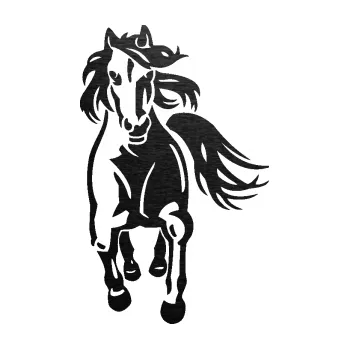 Samolepící dekorace SAMOLEPKA Kůň 077 levá (63 - škrábaný kov černý) NA AUTO, NÁLEPKA, FÓLIE, POLEP, TUNING, VLASTNÍ TEXT, TISK, AUTOSAMOLEPKY.cz, POLEPY, OBRÁZEK, LOGO, SAMOLEPKY
