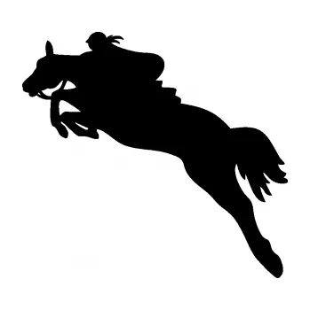 Samolepící dekorace Kůň 084 levá s jezdkyní (01 - černá) SAMOLEPKA NA AUTO, NÁLEPKA, FÓLIE, POLEP, TUNING, VLASTNÍ TEXT, TISK, AUTOSAMOLEPKY.cz, POLEPY, OBRÁZEK, LOGO, 3D STICKERS