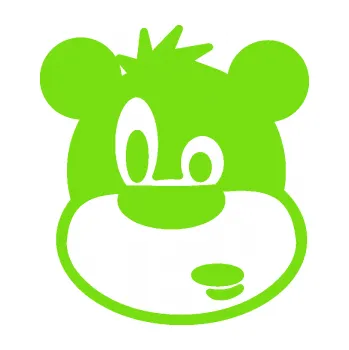 Samolepící dekorace SAMOLEPKA Medvěd 003 levá kreslená hlava (04 - zelená kawasaki) NA AUTO, NÁLEPKA, FÓLIE, POLEP, TUNING, VLASTNÍ TEXT, TISK, AUTOSAMOLEPKY.cz, POLEPY, OBRÁZEK, LOGO, SAMOLEPKY