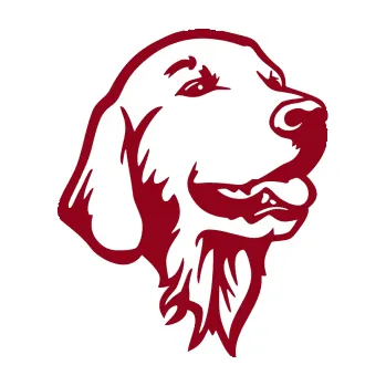 Polep vozidla Pes 074 pravá Zlatý retrívr (07 - bordó vínová) SAMOLEPKA NA AUTO, NÁLEPKA, FÓLIE, POLEP, TUNING, VLASTNÍ TEXT, TISK, AUTOSAMOLEPKY.cz, POLEPY, OBRÁZEK, LOGO, 3D STICKERS