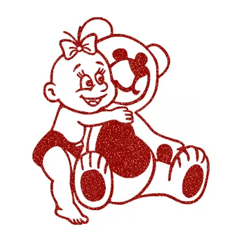 Samolepicí dekorace na vozidlo Dítě v autě 084 pravá holčička s medvídkem (86 - Ultra Metalic červená) SAMOLEPKA NA AUTO, NÁLEPKA, FÓLIE, POLEP, TUNING, VLASTNÍ TEXT, TISK, AUTOSAMOLEPKY.cz, POLEPY, OBRÁZEK, LOGO, 3D STICKERS