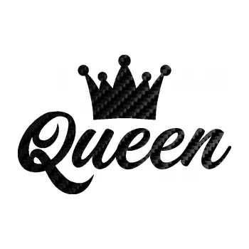 Polep vozidla SAMOLEPKA Queen nápis s korunou (50 - 3D karbon černý) NA AUTO, NÁLEPKA, FÓLIE, POLEP, TUNING, VLASTNÍ TEXT, TISK, AUTOSAMOLEPKY.cz, POLEPY, OBRÁZEK, LOGO, SAMOLEPKY