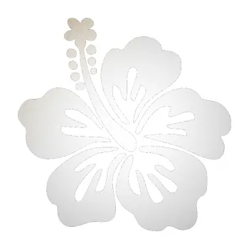 Samolepící dekorace Kytička 001 levá ibišek (82 - odrazková reflexní bílá) SAMOLEPKA NA AUTO, NÁLEPKA, FÓLIE, POLEP, TUNING, VLASTNÍ TEXT, TISK, AUTOSAMOLEPKY.cz, POLEPY, OBRÁZEK, LOGO, 3D STICKERS