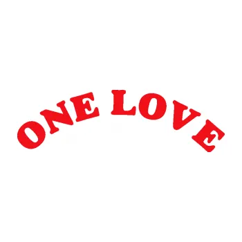 Polep vozidla SAMOLEPKA One Love nápis do oblouku (10 - červená) NA AUTO, NÁLEPKA, FÓLIE, POLEP, TUNING, VLASTNÍ TEXT, TISK, AUTOSAMOLEPKY.cz, POLEPY, OBRÁZEK, LOGO, SAMOLEPKY