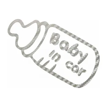 Samolepicí dekorace na vozidlo Baby in car 001 lahvička na mlíčko (52 - 3D karbon stříbrný) SAMOLEPKA NA AUTO, NÁLEPKA, FÓLIE, POLEP, TUNING, VLASTNÍ TEXT, TISK, AUTOSAMOLEPKY.cz, POLEPY, OBRÁZEK, LOGO, 3D STICKERS