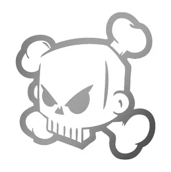 Samolepicí dekorace na vozidlo Kenblock lebka obrys levá (42 - stříbrná metalíza) SAMOLEPKA NA AUTO, NÁLEPKA, FÓLIE, POLEP, TUNING, VLASTNÍ TEXT, TISK, AUTOSAMOLEPKY.cz, POLEPY, OBRÁZEK, LOGO, 3D STICKERS