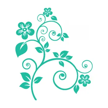 Samolepící dekorace Květina dekor 012 pravá (25 - tyrkysová) SAMOLEPKA NA AUTO, NÁLEPKA, FÓLIE, POLEP, TUNING, VLASTNÍ TEXT, TISK, AUTOSAMOLEPKY.cz, POLEPY, OBRÁZEK, LOGO, 3D STICKERS