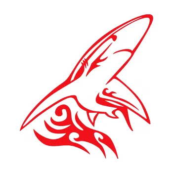 Samolepicí dekorace na vozidlo Animal flames 033 pravá žralok (10 - červená) SAMOLEPKA NA AUTO, NÁLEPKA, FÓLIE, POLEP, TUNING, VLASTNÍ TEXT, TISK, AUTOSAMOLEPKY.cz, POLEPY, OBRÁZEK, LOGO, 3D STICKERS