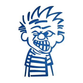 Samolepicí dekorace na vozidlo Boy naštvanej levá (65 - škrábaný kov modrý) SAMOLEPKA NA AUTO, NÁLEPKA, FÓLIE, POLEP, TUNING, VLASTNÍ TEXT, TISK, AUTOSAMOLEPKY.cz, POLEPY, OBRÁZEK, LOGO, 3D STICKERS