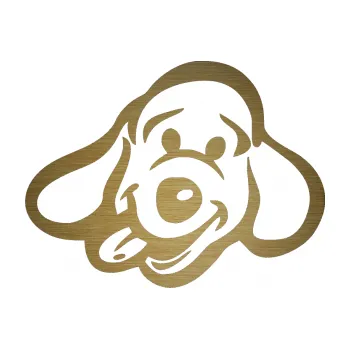 Polep vozidla SAMOLEPKA Pes 078 levá (64 - škrábaný kov zlatý) NA AUTO, NÁLEPKA, FÓLIE, POLEP, TUNING, VLASTNÍ TEXT, TISK, AUTOSAMOLEPKY.cz, POLEPY, OBRÁZEK, LOGO, SAMOLEPKY