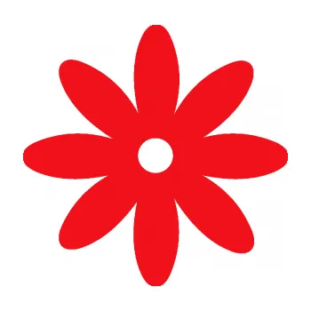 Samolepící dekorace SAMOLEPKA Kopretina 002 (10 - červená) NA AUTO, NÁLEPKA, FÓLIE, POLEP, TUNING, VLASTNÍ TEXT, TISK, AUTOSAMOLEPKY.cz, POLEPY, OBRÁZEK, LOGO, SAMOLEPKY