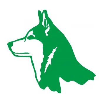 Polep vozidla Pes 096 levá Husky (12 - zelená) SAMOLEPKA NA AUTO, NÁLEPKA, FÓLIE, POLEP, TUNING, VLASTNÍ TEXT, TISK, AUTOSAMOLEPKY.cz, POLEPY, OBRÁZEK, LOGO, 3D STICKERS