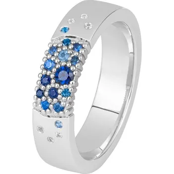 Prsten Snubní prsten z bílého s diamanty a safíry Couture 4106078