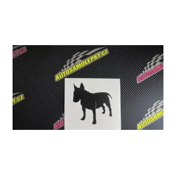 Polep vozidla SAMOLEPKA Pes 090 levá Bulteriér (10 - červená) NA AUTO, NÁLEPKA, FÓLIE, POLEP, TUNING, VLASTNÍ TEXT, TISK, AUTOSAMOLEPKY.cz, POLEPY, OBRÁZEK, LOGO, SAMOLEPKY