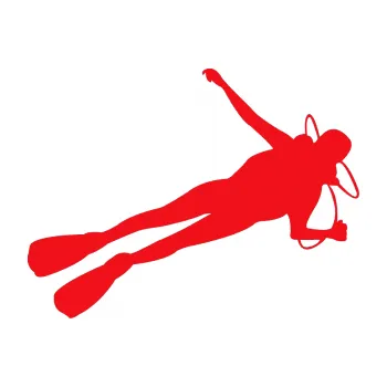 Polep vozidla SAMOLEPKA Potápěč 004 pravá (10 - červená) NA AUTO, NÁLEPKA, FÓLIE, POLEP, TUNING, VLASTNÍ TEXT, TISK, AUTOSAMOLEPKY.cz, POLEPY, OBRÁZEK, LOGO, SAMOLEPKY