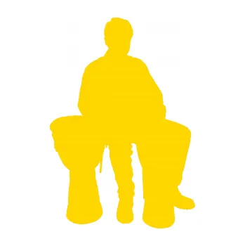 Samolepicí dekorace na vozidlo Music 015 pravá hráč na bubny (13 - jasně žlutá) SAMOLEPKA NA AUTO, NÁLEPKA, FÓLIE, POLEP, TUNING, VLASTNÍ TEXT, TISK, AUTOSAMOLEPKY.cz, POLEPY, OBRÁZEK, LOGO, 3D STICKERS