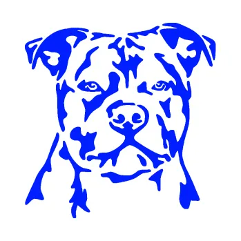 Polep vozidla Pes 143 pravá Stafordširský bulteriér (19 - modrá dynamic) SAMOLEPKA NA AUTO, NÁLEPKA, FÓLIE, POLEP, TUNING, VLASTNÍ TEXT, TISK, AUTOSAMOLEPKY.cz, POLEPY, OBRÁZEK, LOGO, 3D STICKERS