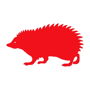 Samolepící dekorace SAMOLEPKA Ježek 001 levá (10 - červená) NA AUTO, NÁLEPKA, FÓLIE, POLEP, TUNING, VLASTNÍ TEXT, TISK, AUTOSAMOLEPKY.cz, POLEPY, OBRÁZEK, LOGO, SAMOLEPKY