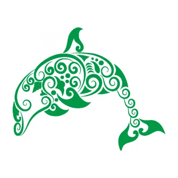 Samolepící dekorace Interiér 015 levá delfín (12 - zelená) SAMOLEPKA NA AUTO, NÁLEPKA, FÓLIE, POLEP, TUNING, VLASTNÍ TEXT, TISK, AUTOSAMOLEPKY.cz, POLEPY, OBRÁZEK, LOGO, 3D STICKERS