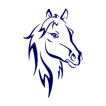 Samolepící dekorace SAMOLEPKA Kůň 030 pravá (23 - tmavě modrá) NA AUTO, NÁLEPKA, FÓLIE, POLEP, TUNING, VLASTNÍ TEXT, TISK, AUTOSAMOLEPKY.cz, POLEPY, OBRÁZEK, LOGO, SAMOLEPKY