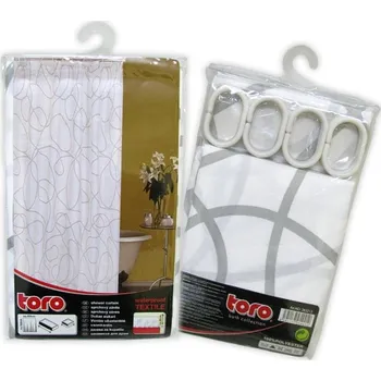 Sprchový závěs Toro Sprchový závěs bílý/šedý 180 x 180 cm