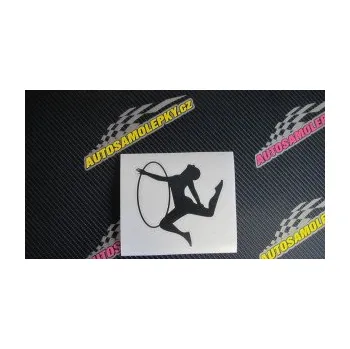 Samolepicí dekorace na vozidlo Hula Hop 002 levá gymnastka s obručí (17 - šedá) SAMOLEPKA NA AUTO, NÁLEPKA, FÓLIE, POLEP, TUNING, VLASTNÍ TEXT, TISK, AUTOSAMOLEPKY.cz, POLEPY, OBRÁZEK, LOGO, 3D STICKERS