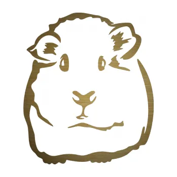 Samolepící dekorace Morče 001 levá (64 - škrábaný kov zlatý) SAMOLEPKA NA AUTO, NÁLEPKA, FÓLIE, POLEP, TUNING, VLASTNÍ TEXT, TISK, AUTOSAMOLEPKY.cz, POLEPY, OBRÁZEK, LOGO, 3D STICKERS