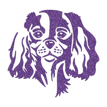Polep vozidla Pes 132 pravá Cavalier king Charles spaniel (87 - Ultra Metalic fialová) SAMOLEPKA NA AUTO, NÁLEPKA, FÓLIE, POLEP, TUNING, VLASTNÍ TEXT, TISK, AUTOSAMOLEPKY.cz, POLEPY, OBRÁZEK, LOGO, 3D STICKERS