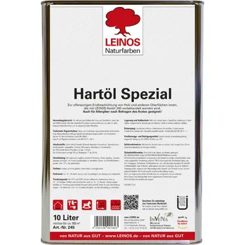 Olej na dřevo LEINOS naturfarben LEINOS 245 Tvrdý olej SPECIÁL bezbarvý 10 L + zdarma dárek v hodnotě 318 Kč - Anza Elite štětec plochý 100 mm