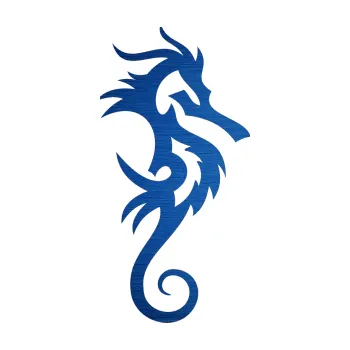 Samolepící dekorace SAMOLEPKA Mořský koník 001 pravá (65 - škrábaný kov modrý) NA AUTO, NÁLEPKA, FÓLIE, POLEP, TUNING, VLASTNÍ TEXT, TISK, AUTOSAMOLEPKY.cz, POLEPY, OBRÁZEK, LOGO, SAMOLEPKY